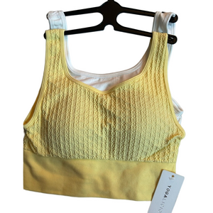 Yogalicious Set of 2 Sports Bra’s Yellow and White Small NWT